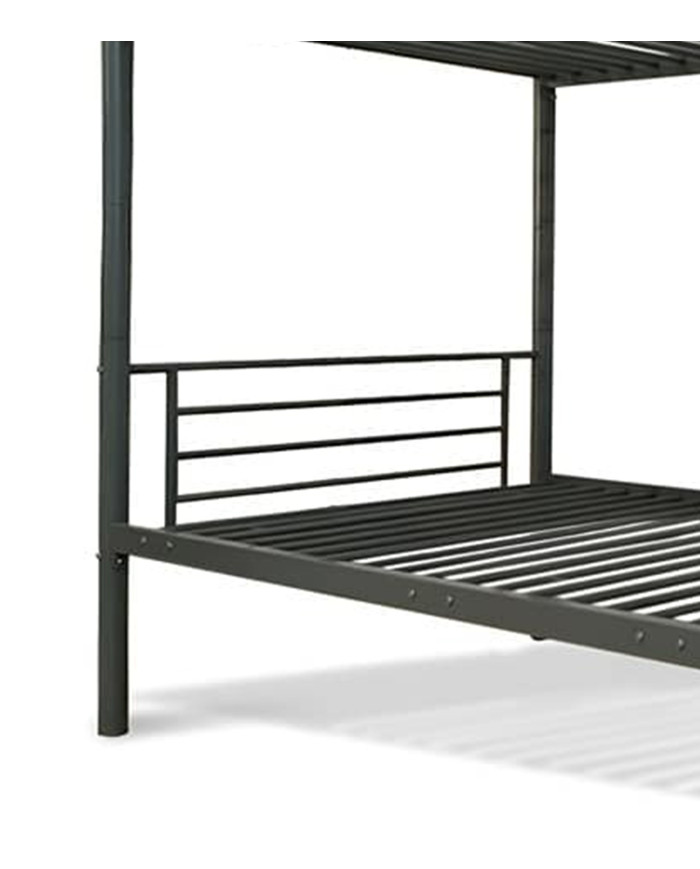 Litera Finy metálica – 2 camas de 90x190 cm con escalera y baranda