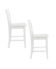 Taburete Tole – Taburete de madera lacada blanco para cocina o bar