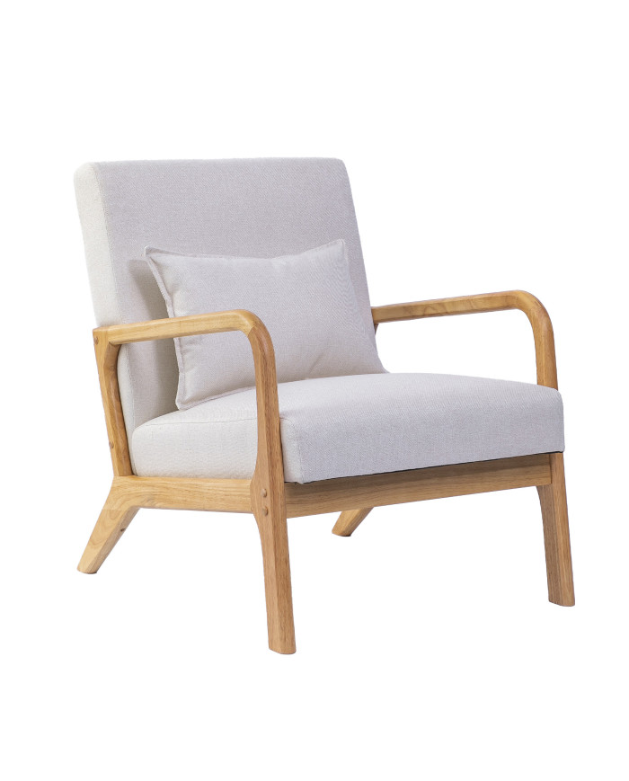 Butaca Nicole nórdica con cojín lumbar – Tapizado antimanchas