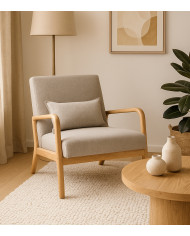 Butaca Nicole nórdica con cojín lumbar – Tapizado antimanchas