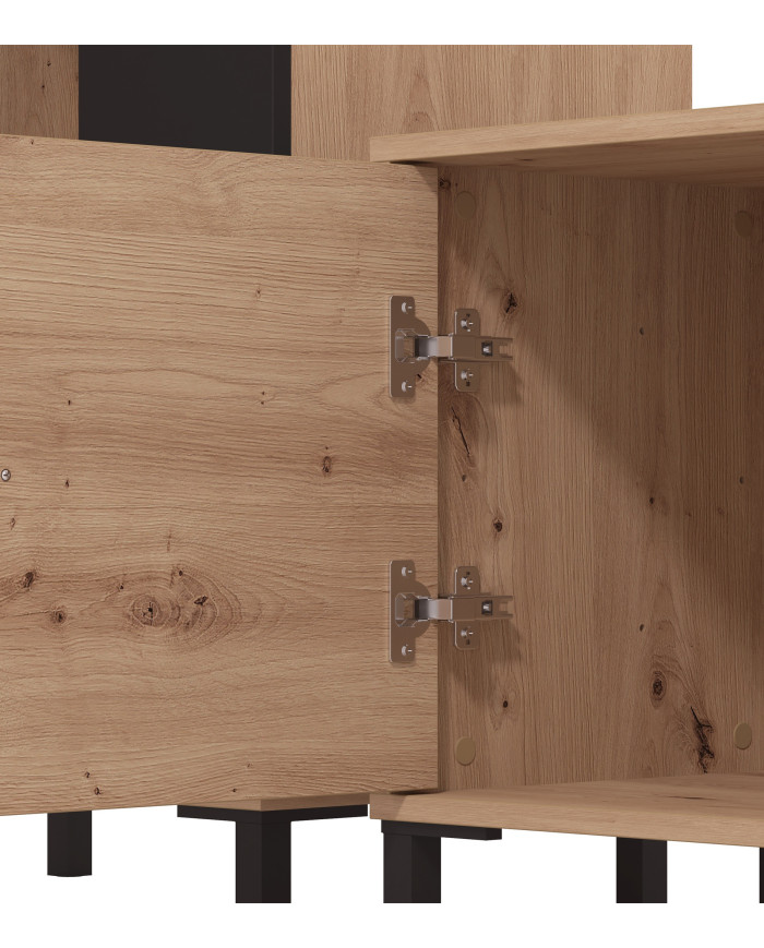 Mueble de salón Avion – Composición moderna con frentes en negro Mueble de salón Avion – Composición moderna con frentes en negro