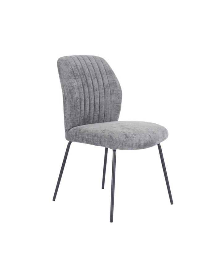 Silla Nalon – Tapizada con diseño a rayas y patas negras Silla Nalon – Tapizada con diseño a rayas y patas negras