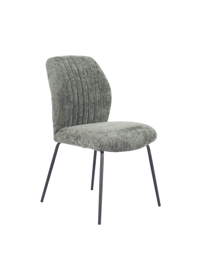 Silla Nalon – Tapizada con diseño a rayas y patas negras Silla Nalon – Tapizada con diseño a rayas y patas negras