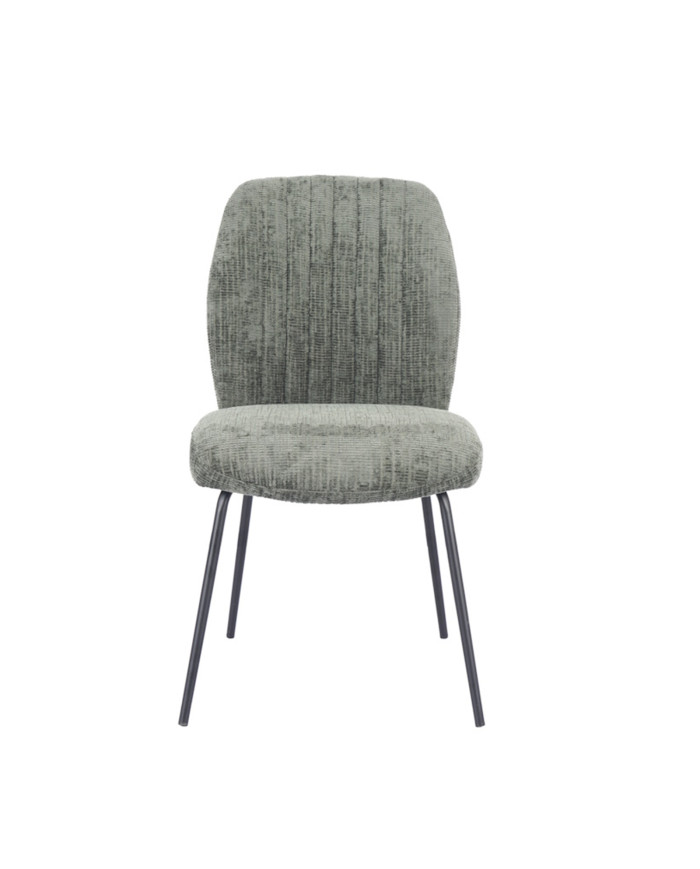 Silla Nalon – Tapizada con diseño a rayas y patas negras Silla Nalon – Tapizada con diseño a rayas y patas negras