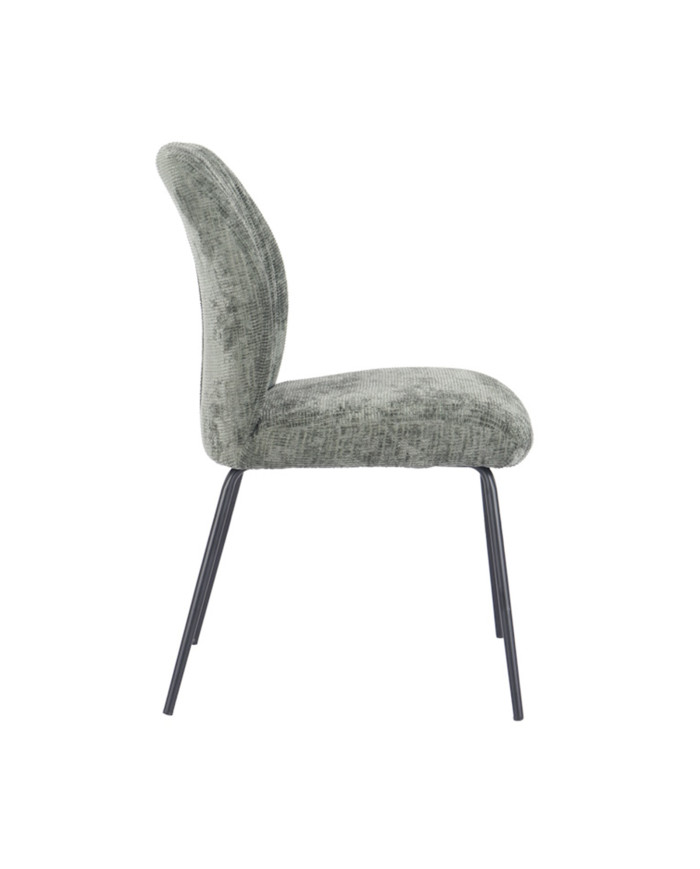 Silla Nalon – Tapizada con diseño a rayas y patas negras Silla Nalon – Tapizada con diseño a rayas y patas negras
