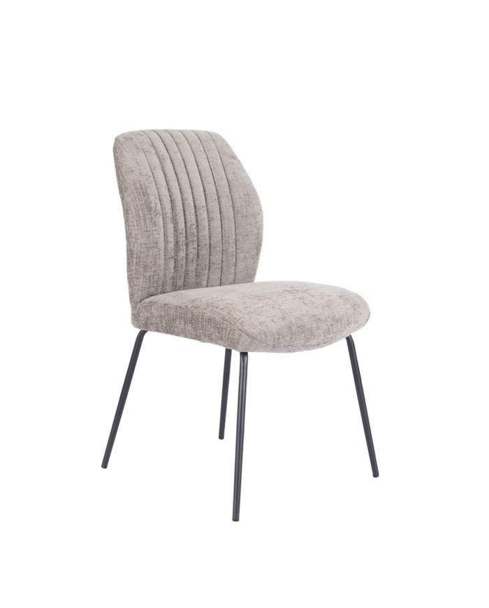 Silla Nalon – Tapizada con diseño a rayas y patas negras Silla Nalon – Tapizada con diseño a rayas y patas negras