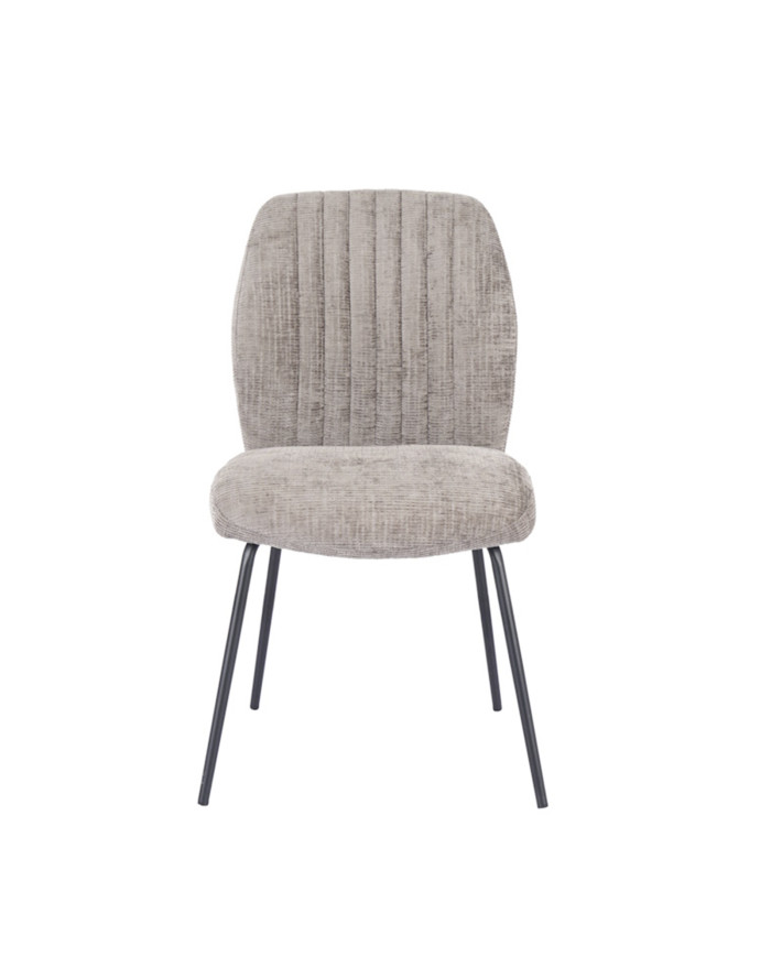 Silla Nalon – Tapizada con diseño a rayas y patas negras Silla Nalon – Tapizada con diseño a rayas y patas negras