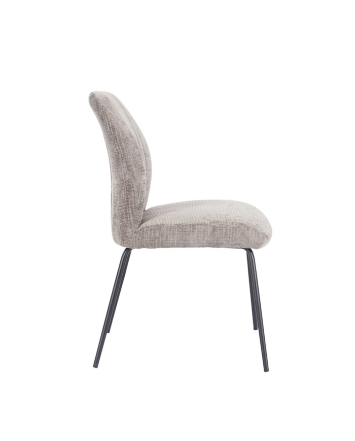 Silla Nalon – Tapizada con diseño a rayas y patas negras Silla Nalon – Tapizada con diseño a rayas y patas negras