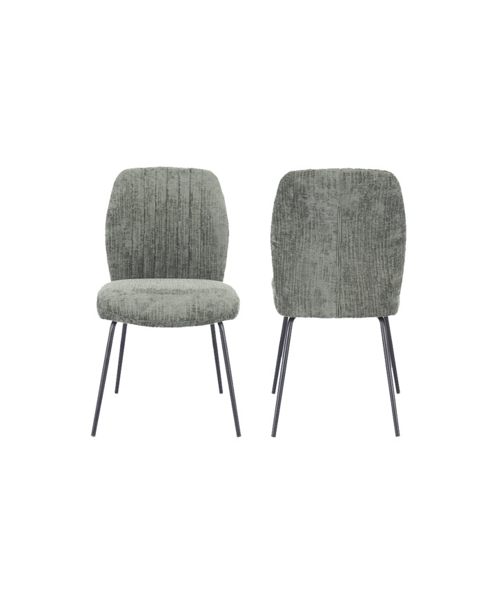 Silla Nalon – Tapizada con diseño a rayas y patas negras Silla Nalon – Tapizada con diseño a rayas y patas negras