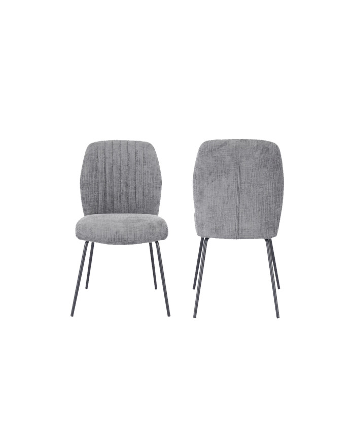 Silla Nalon – Tapizada con diseño a rayas y patas negras Silla Nalon – Tapizada con diseño a rayas y patas negras