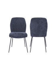 Silla Nalon – Tapizada con diseño a rayas y patas negras Silla Nalon – Tapizada con diseño a rayas y patas negras