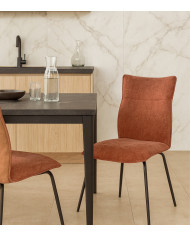 Silla Roma tapizada en tela y símil napa – Pack 2 unidades Silla Roma tapizada en tela y símil napa – Pack 2 unidades