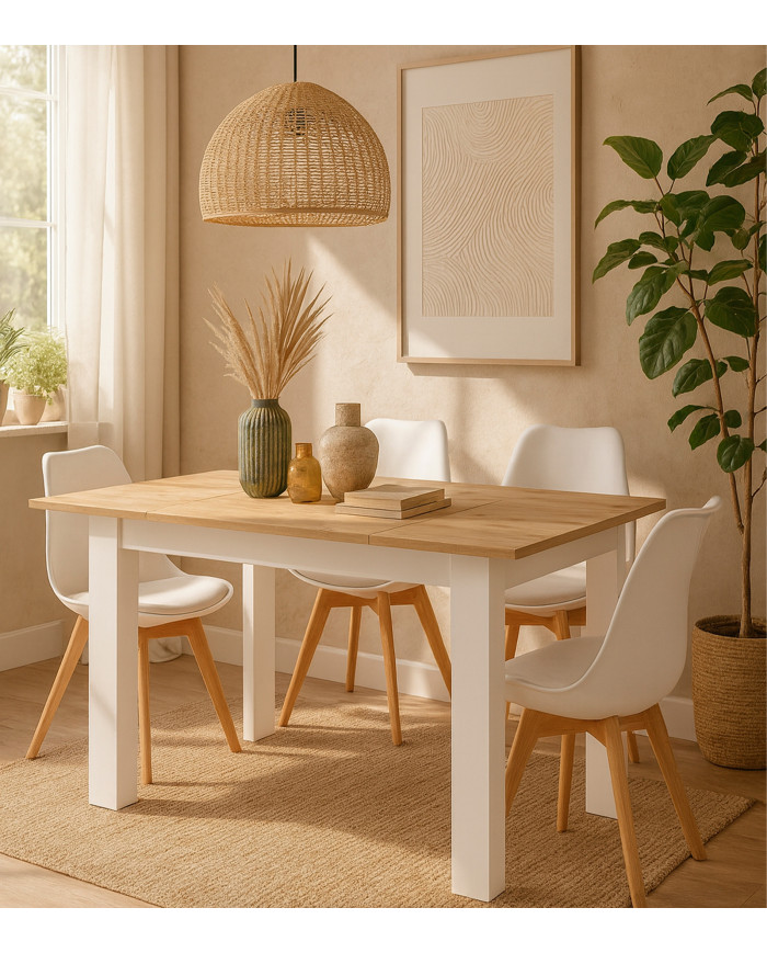 Mesa de comedor extensible Uki de 140 a 180 cm – Moderna y funcional