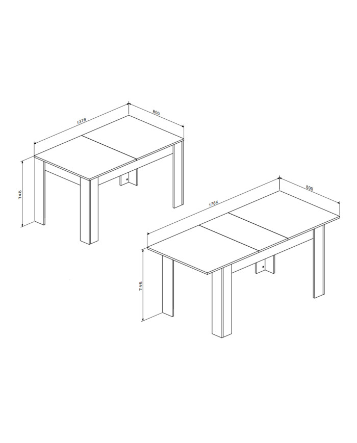 Mesa de comedor extensible Uki de 140 a 180 cm – Moderna y funcional