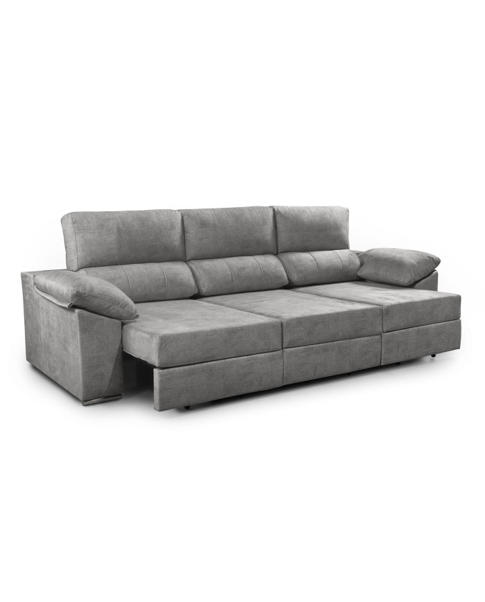 Sofá Silvi – Sofá deslizante con cabeceros reclinables y patas bajas