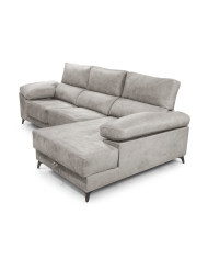 Sofá Chaise Longue Vis – Con arcón, asientos extraíbles y respaldos reclinables