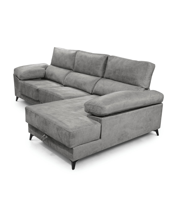 Sofá Chaise Longue Vis – Con arcón, asientos extraíbles y respaldos reclinables