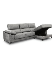 Sofá Chaise Longue Vis – Con arcón, asientos extraíbles y respaldos reclinables