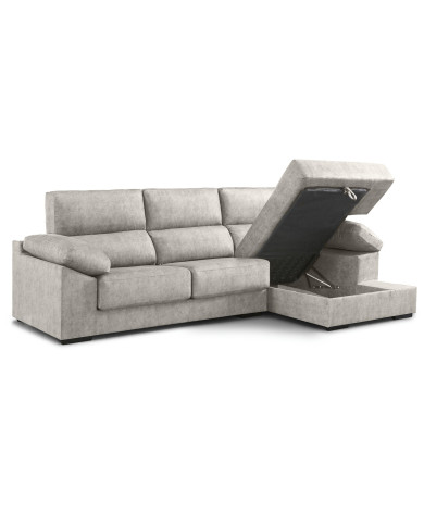 Sofá Chaise Longue Monti – Asientos extraíbles, respaldos reclinables y arcón