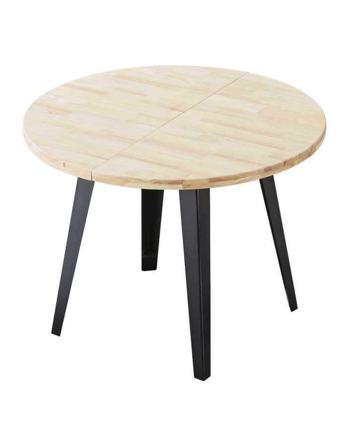 Mesa comedor redonda extensible industrial BERGI