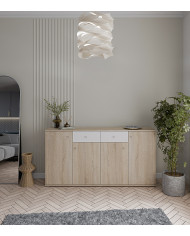 Aparador Match – Diseño moderno roble y blanco