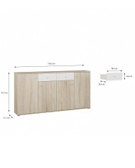 Aparador Match – Diseño moderno roble y blanco