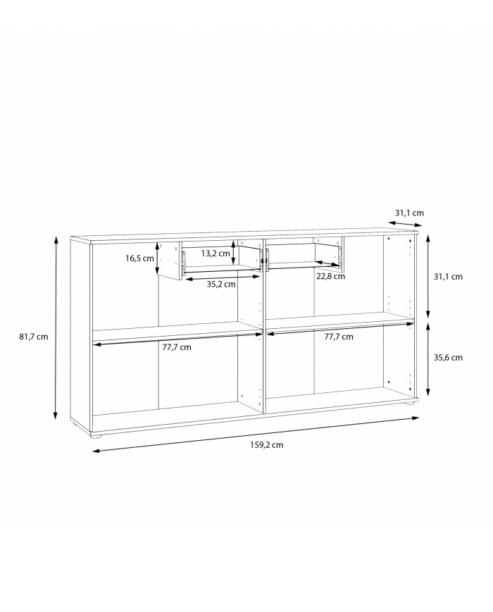 Aparador Match – Diseño moderno roble y blanco