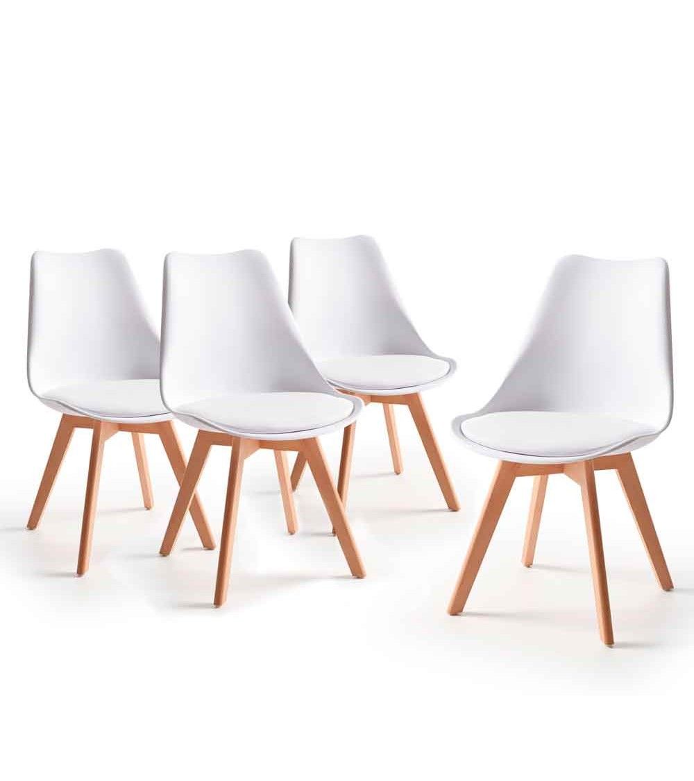 Pack 4 sillas Tulipa – Sillas de comedor estilo nórdico