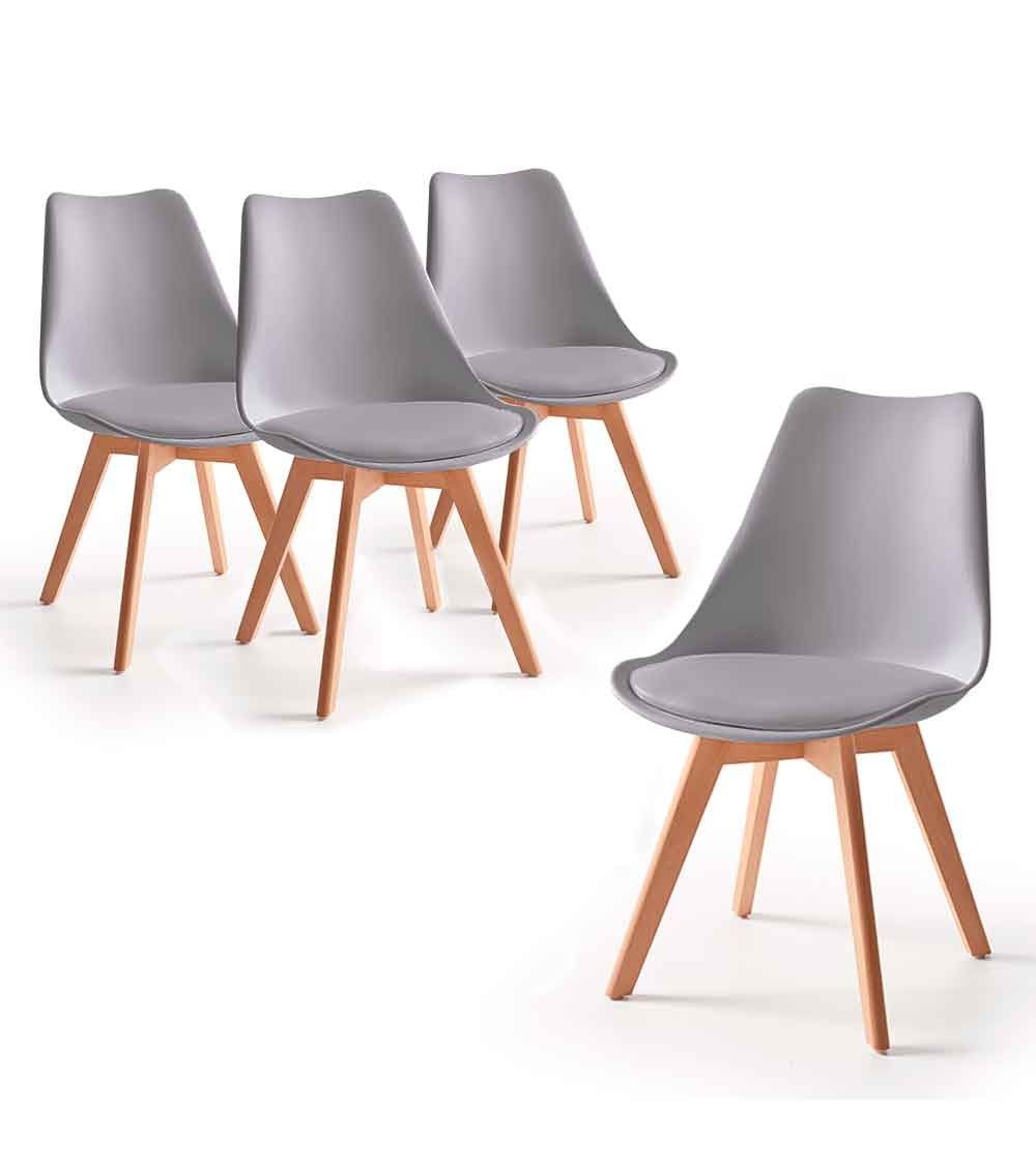 Pack 4 sillas Tulipa – Sillas de comedor estilo nórdico