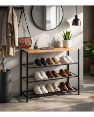 Estantería Kraft estilo industrial con 4 estantes