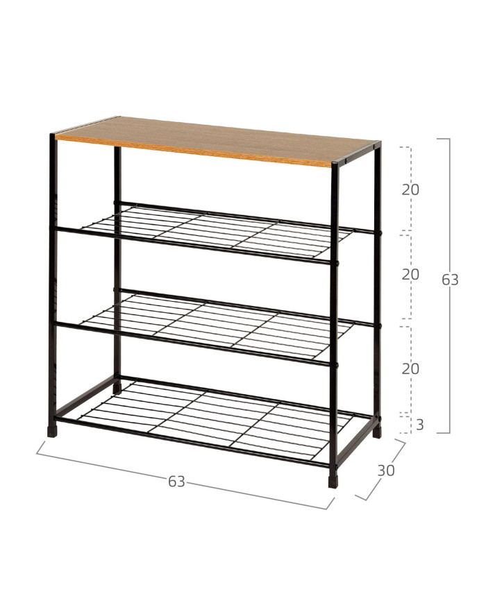 Estantería Kraft estilo industrial con 4 estantes