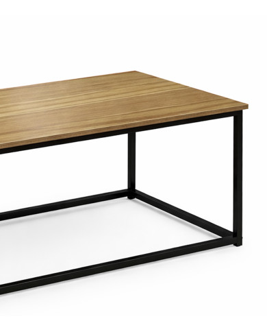 Mesa de centro Kraft roble con patas metálicas