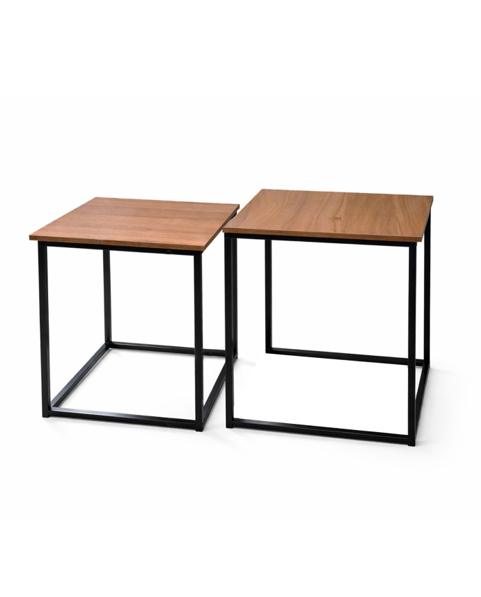 Mesa auxiliar Kraft pack 2 Uds. – Estilo industrial