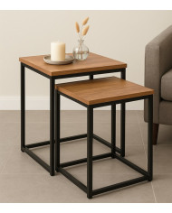 Mesa auxiliar Kraft pack 2 Uds. – Estilo industrial