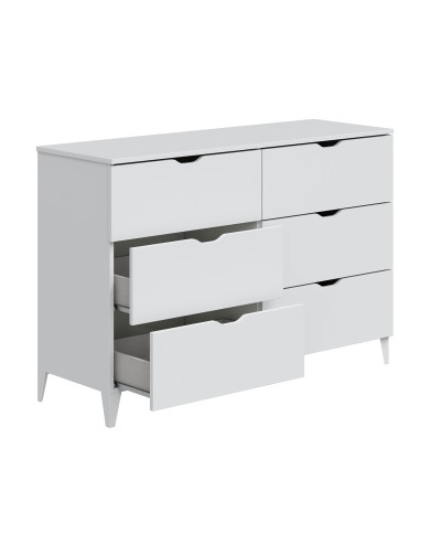 Cómoda Ares 6 cajones con patas