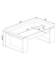 Mesa de centro elevable Rubi II con almacenaje