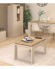 Mesa de centro elevable Rubi II con almacenaje