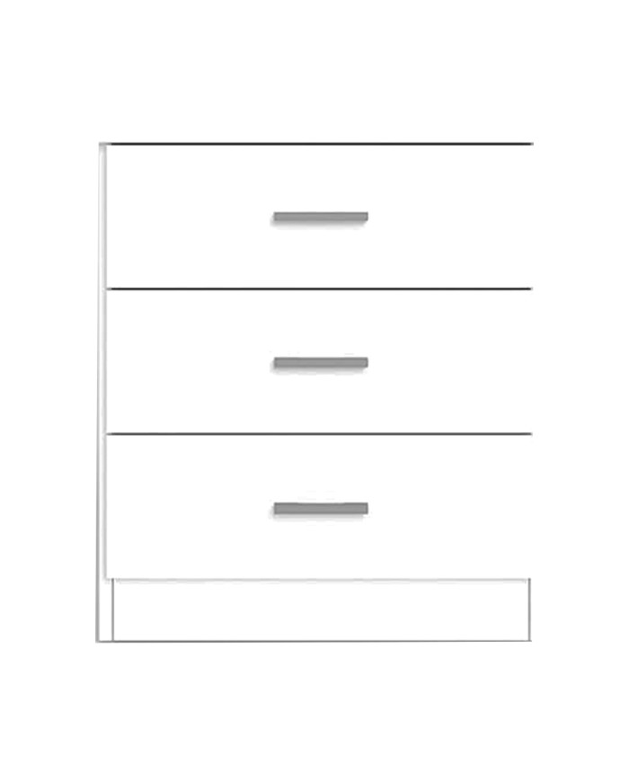 Mesita de noche Elara 3 cajones blanca