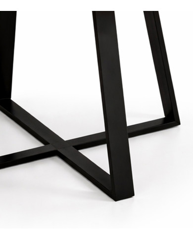 Mesa redonda extensible Anubis con patas cruzadas