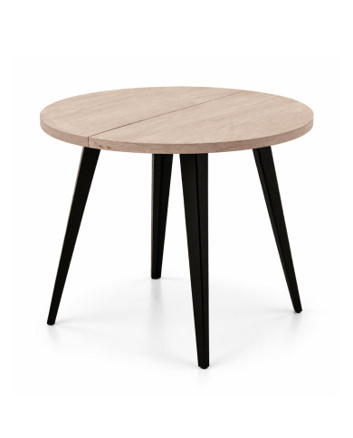 Mesa de comedor extensible Alpes melamina patas negras