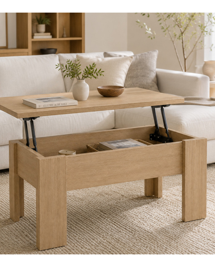 Mesa de centro elevable Premier 4 con almacenaje