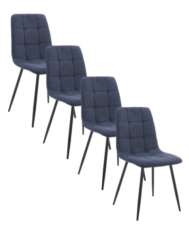 Sillas Astrid pack de 4 tapizadas con patas metálicas