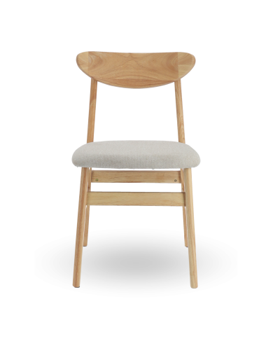 Elegante Pack de 2 Sillas de Comedor Dover - de Tela y Madera Natural