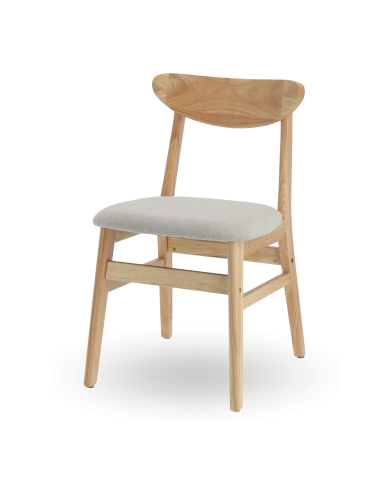 Elegante Pack de 2 Sillas de Comedor Dover - de Tela y Madera Natural