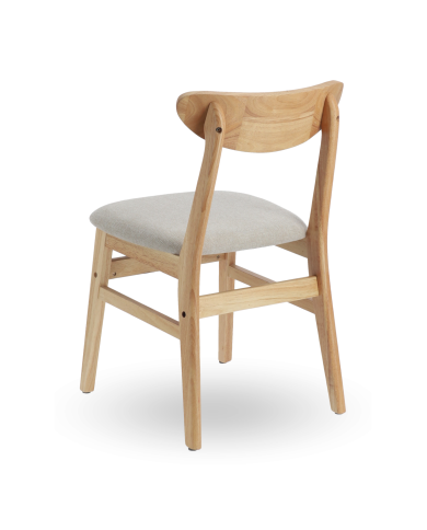 Elegante Pack de 2 Sillas de Comedor Dover - de Tela y Madera Natural