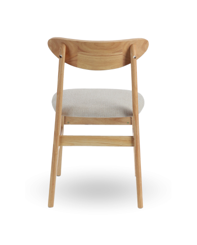 Elegante Pack de 2 Sillas de Comedor Dover - de Tela y Madera Natural