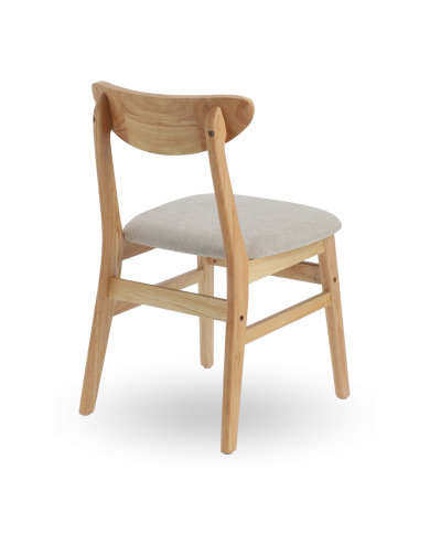 Elegante Pack de 2 Sillas de Comedor Dover - de Tela y Madera Natural