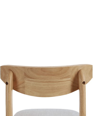 Elegante Pack de 2 Sillas de Comedor Dover - de Tela y Madera Natural