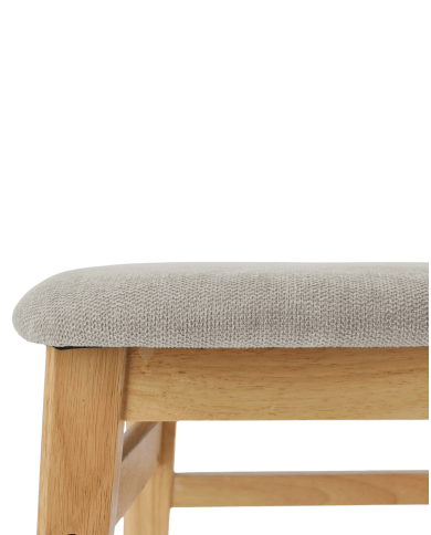 Elegante Pack de 2 Sillas de Comedor Dover - de Tela y Madera Natural