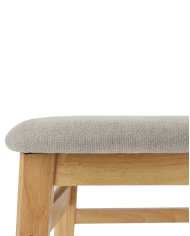 Elegante Pack de 2 Sillas de Comedor Dover - de Tela y Madera Natural